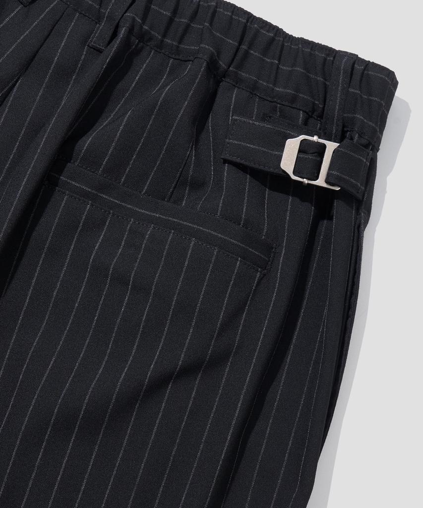 AGOD Strap Banding Wide Slacks [Black Stripe]
