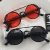 Vintage Steampunk Red Sunglasses Men Round Punk Alloy Metal Retro Sun Glasses Small Lens Women 2023 Goggles Gothic Style Shades