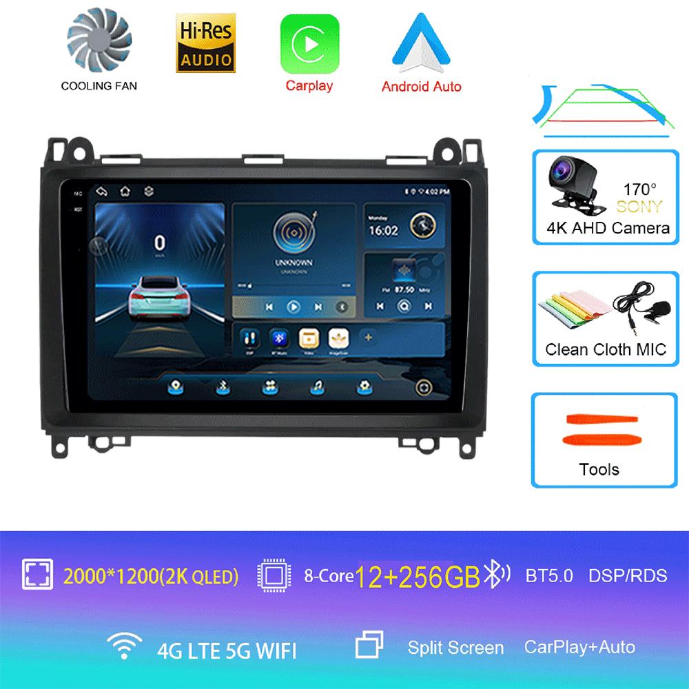 Видеоплеер Android 14 9'' для Mercedes Benz B200 Sprinter W906 W639 AB Class W169 W245 Viano Vito Car Radio Multimedia GPS DVD