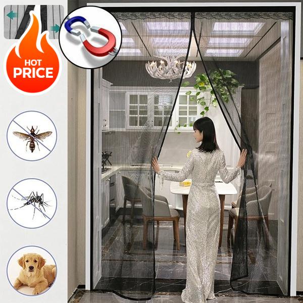2026 Новый Большой Размер Магнитная Дверная Сетка Лето Антимоскитная Насекомое Муха Жук Мягкая Пряжа Штора Бесшумная Мелкая Сетка Сильная Клейкая Паста