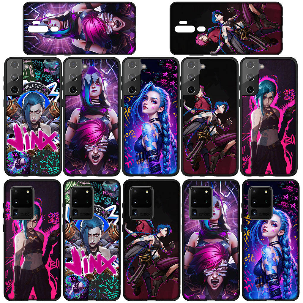 Для iPhone 16 15 Xiaomi Redmi Note 13 12 11 Pro Max X 9 14 Plus XR Samsung Galaxy A15 S24 S23 Huawei OPPO чехол Jayce аниме Arcanes Jinx Vi чехол для телефона