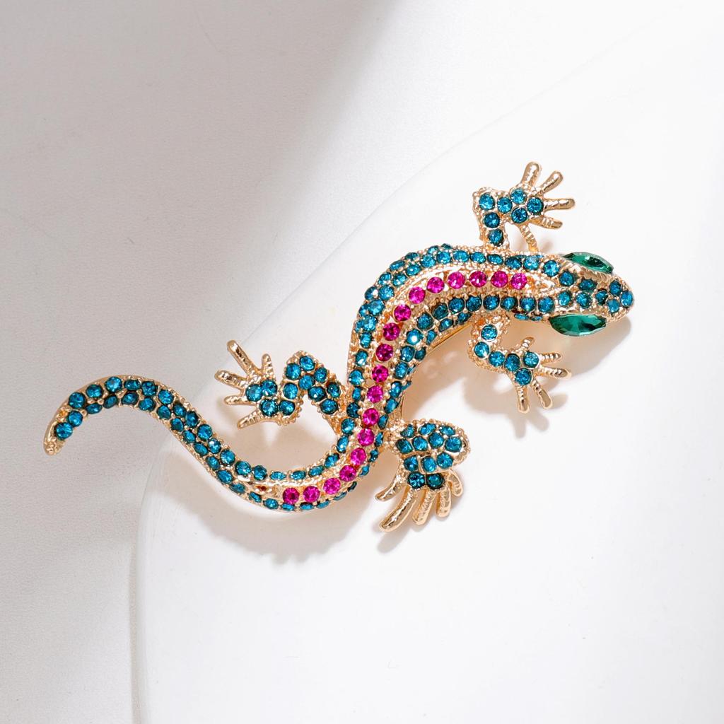 Retro Lizard & Snake Diamond Brooch