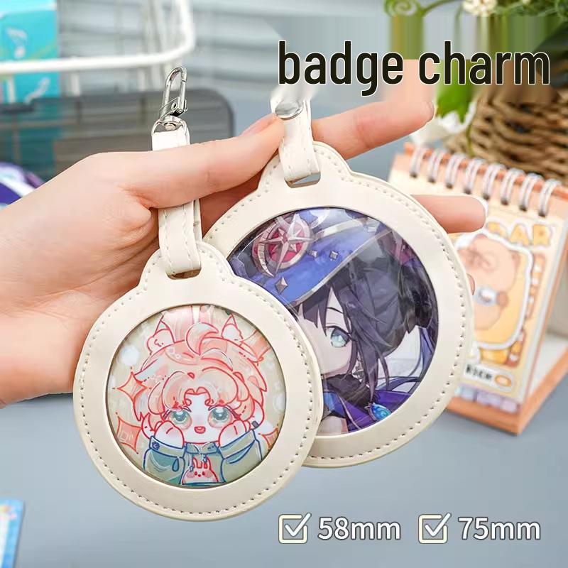 Newcomer Discount: Anime Badge Protector - Transparent, Round, Drop-Proof Pendant for Secure Storage