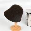 Autumn and winter shopping trip show face small plush bucket hat versatile fashion simple basin hat foldable warm leisure