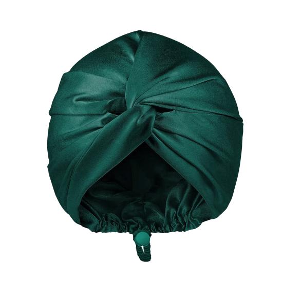 Шапочка для ухода за волосами Двухслойная из искусственного шелка Шапочка для сна Регулируемая сзади Пряжка Шапка-тюрбан Однотонный Домашний головной убор
