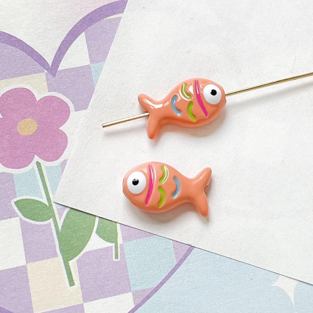 10pcs Cartoon Mini Fish Beads Handmade Craft Jewelry Making Material Necklace Earrings