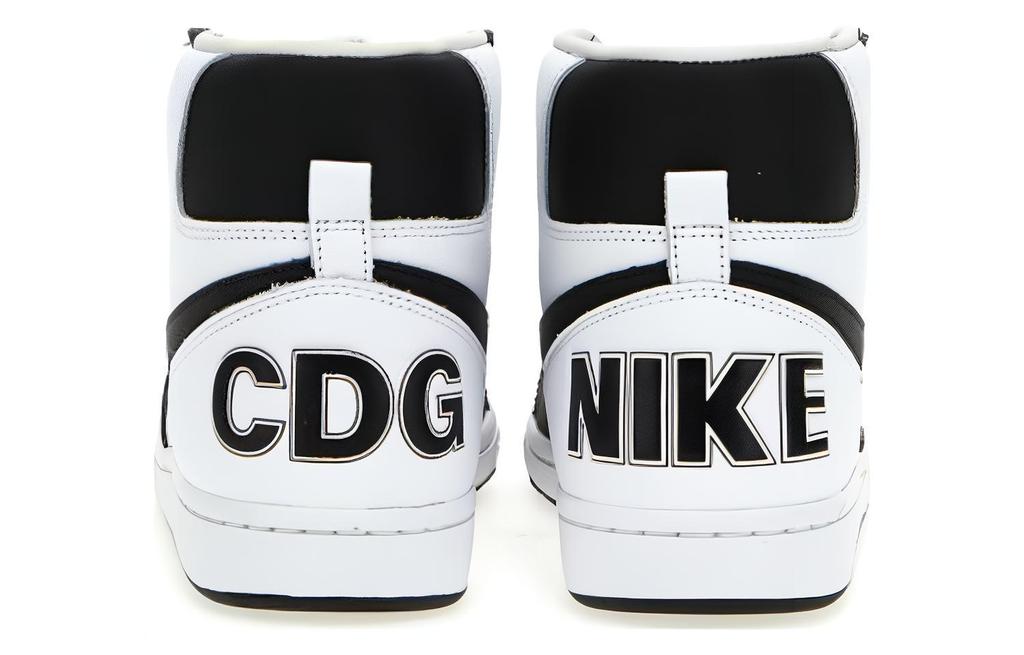 Nike X CDG Коровья кожа Высокие кеды для скейтборда Мужские Черно-белые PKK1050011