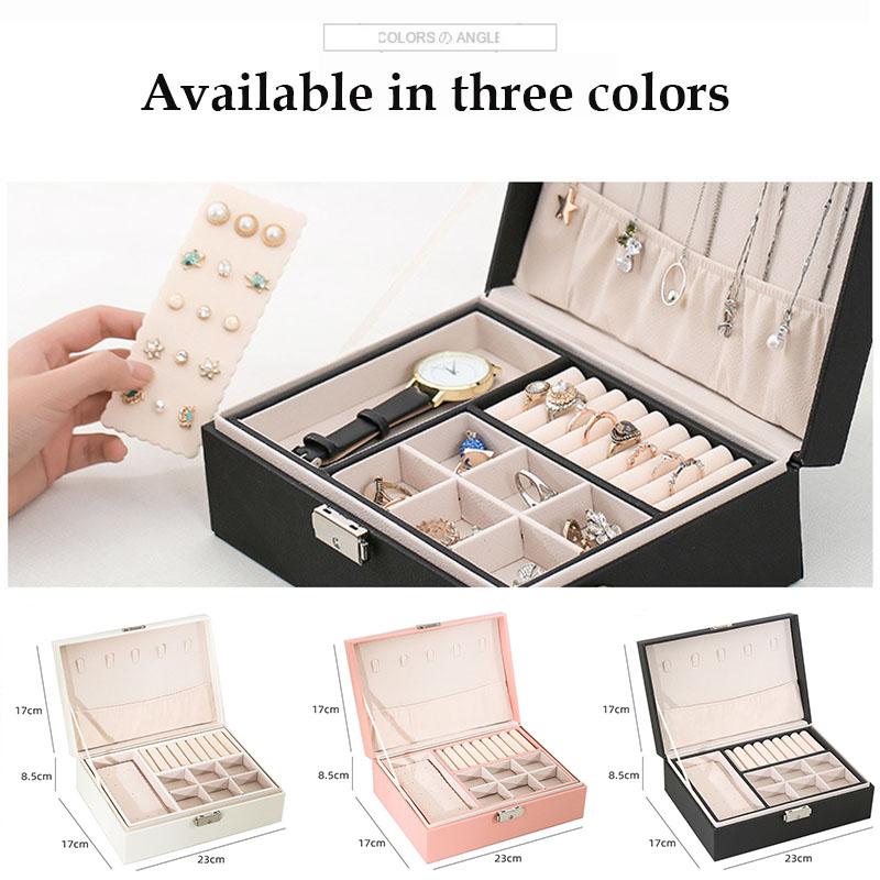 Earrings Necklace Ring Jewelry Organizer Portable Jewelry Storage Box Travel Organizer Jewelry Case Leather Storage