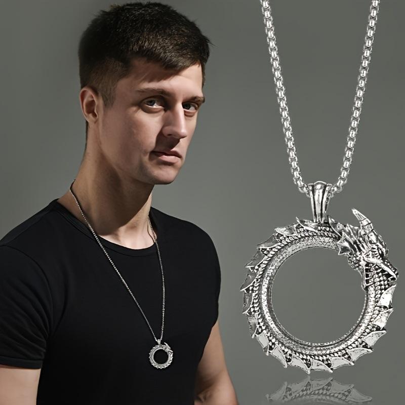 Viking Circle Dragon Necklace