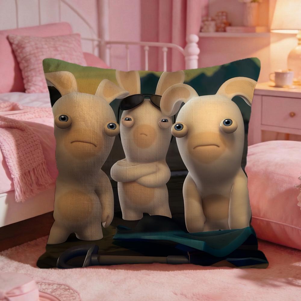 Rabbids IInvasions Anime Cushion Cover Premium Comfort Reversible Pillow Cove Two In One Design For Any Room Car Interior