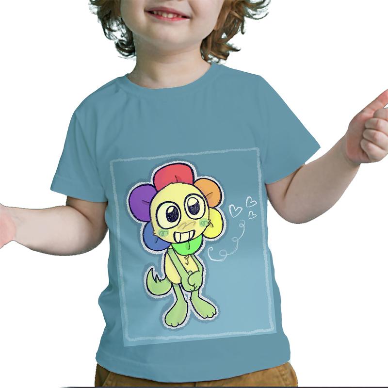 Футболка Dandy's World Детская одежда для девочек Kawaii Футболки для малышей Детская одежда Летние футболки с коротким рукавом для мальчиков с мультяшным принтом