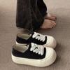New Versatile Big Head Bread Shoes Women's Shoes Autumn Two Wear Single Shoes Platform White Shoes