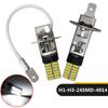 2 шт. светодиодные лампы H3 H1 для противотуманных фар 24 SMD белые 12 В светодиодная противотуманная фара ходовой огонь