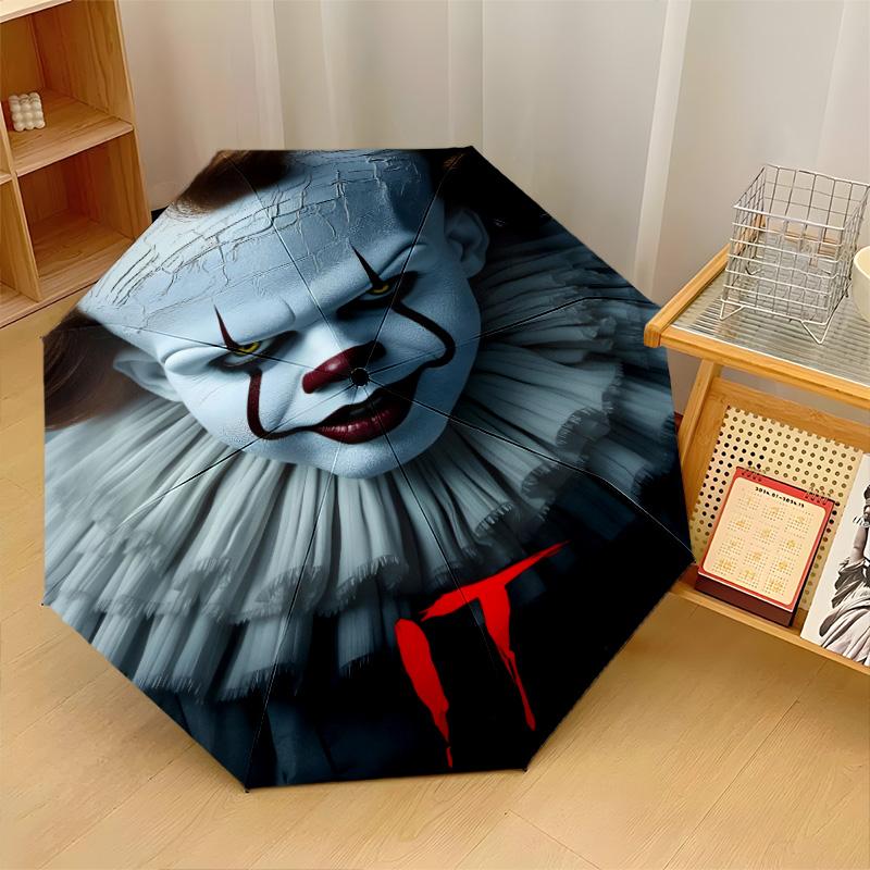 IT Pennywise Windproof Auto 8 Rib Folding Umbrella Portable Outdoor Parasol