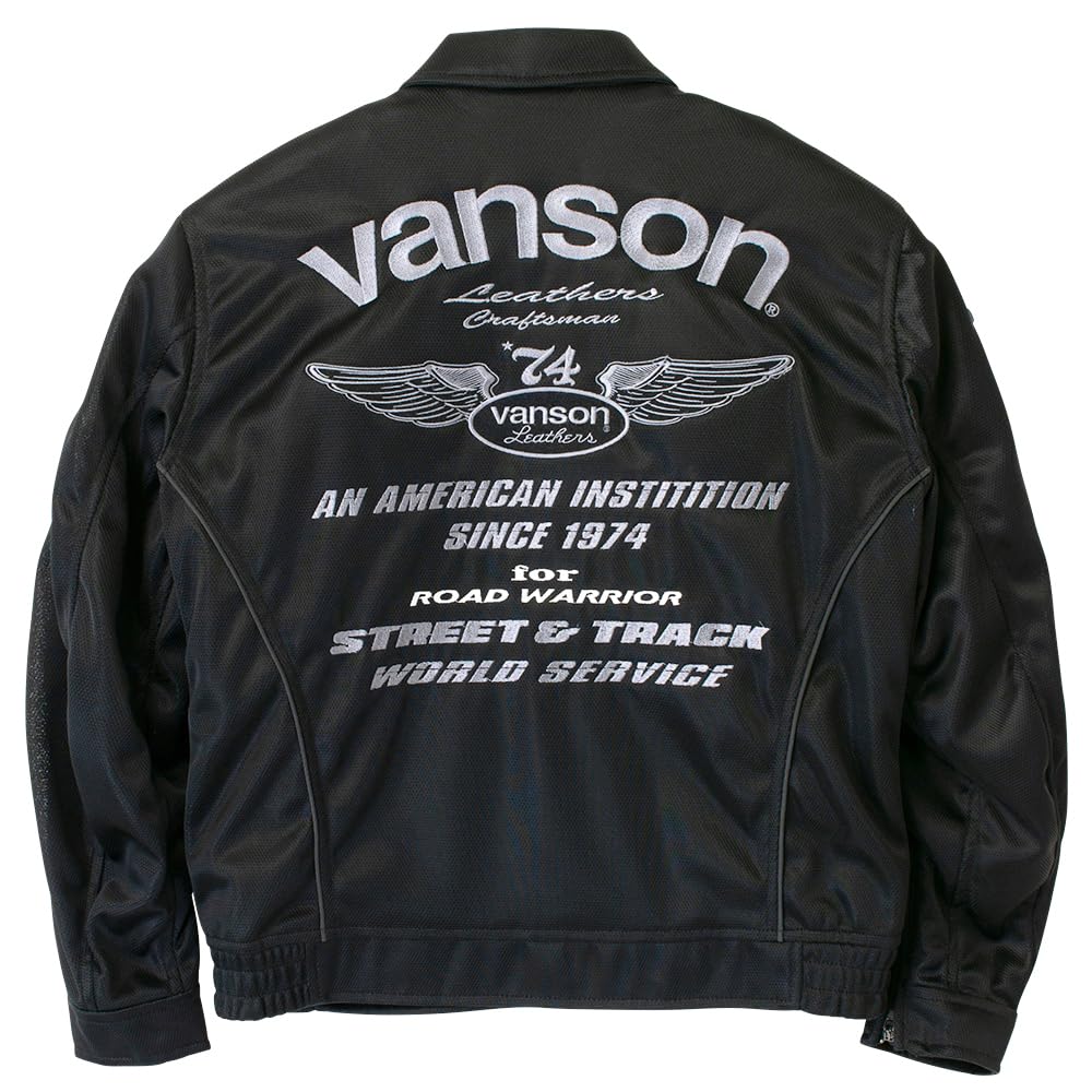 Vanson Men's Mesh Swing Top Jacket in Black/Silver
