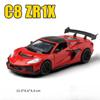 Моделирование 1:32 C8 Zr1X Складная Трансформируемая Версия Гоночного Трассы Сплав Модель Автомобиля Звук Свет Инерционный Игрушечный Транспорт Миниатюрный