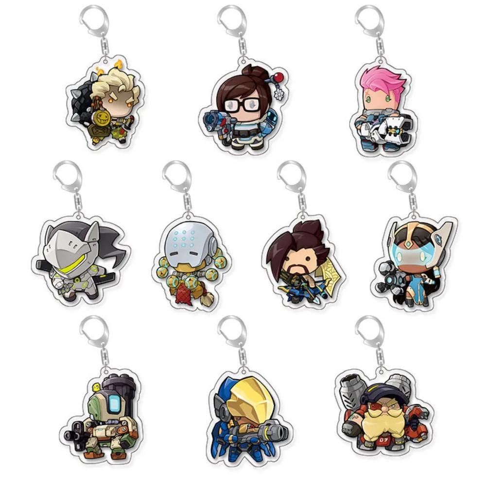 Игровой автомат Overwatch Акриловый брелок Подвеска на рюкзак D.VA Genji Pharah Cole Cassidy Sombra Подвески Аксессуары