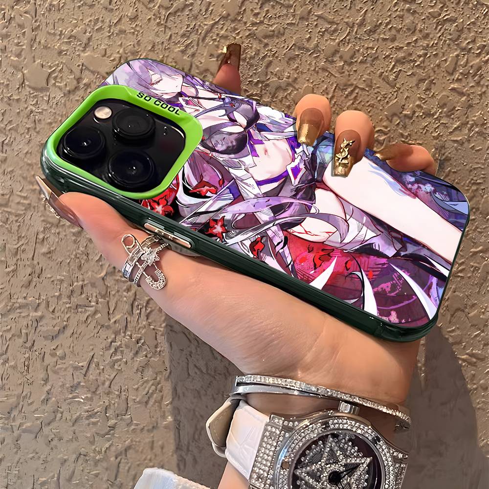 Чехол для телефона Honkai Star Rail Yomi для iPhone 17 16 15 14 13 12 11 Plus Pro Max, разноцветный, с лазерным эффектом Аврора, ударопрочный, Funda Cover