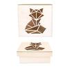 Wooden Box - CTOP - Origami Fox - 11.3 X 11.3 X 5cm - Beige - Mixed Child