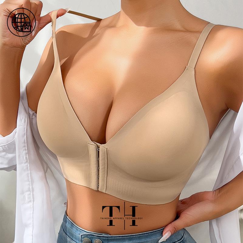Беспроводной бюстгальтер больших размеров: Бесшовный, Предотвращающий провисание, Боковая поддержка, Гладкий с застежкой спереди