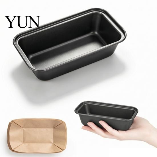 Large Carbon Steel Baking Tool Rectangle Loaf Pans with Parchment Liners, Nonstick Easy Clean Non-stick Bread Tin Reusable Bakeware, Heat Resistant