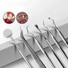 Dental Mirror Stainless Steel Dental Dentist Prepared Tool Set Probe Tooth Care Kit Instrument Tweezer Hoe Sickle Scaler