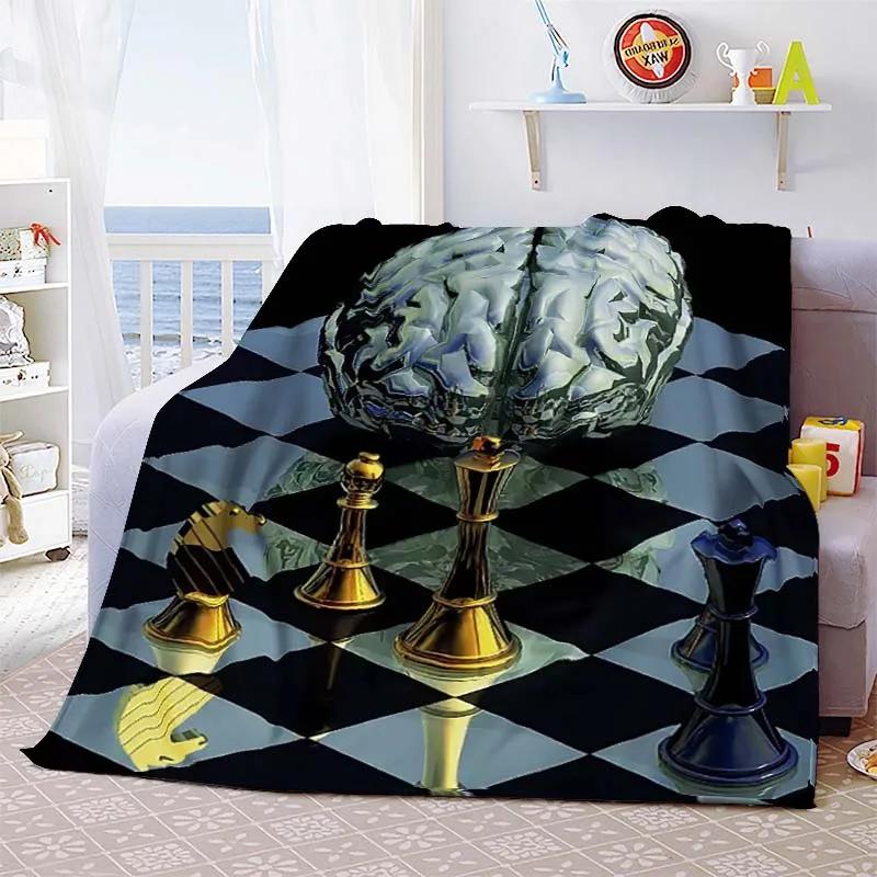 Chess Printed Soft Flannel Throw Blanket International Chess Beds Hiking Picnic Sofa Couch Cover Fashion Bedspread Blanket Gifts