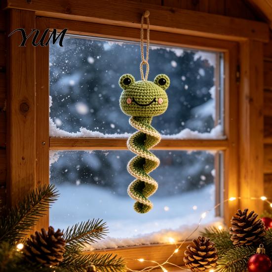 Polyester Yarn Crafting Set Crochet Garden Animal Spiral Hanging Kit, Beginner Friendly DIY Swing Nature Inspired Decor Butterfly Ladybug Hummingbird