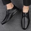 2024 Весна Осень Новая Горячая Модная Мужская Кожаная Повседневная Обувь на Шнуровке Трендовая Обувь Крутые Лоферы Плоские Дизайнерская Обувь Мужская Высокое Качество