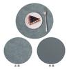 High temperature resistant table mat Modern simple wind-shaped round leather western dining mat Thermal insulation Waterproof double-sided anti