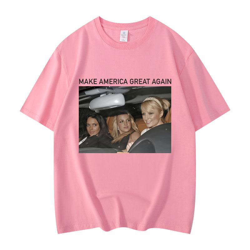 Смешные Футболки с Мемами Make America Great Again Модные Эстетичные Футболки с Коротким Рукавом Унисекс Повседневные Свободные Футболки