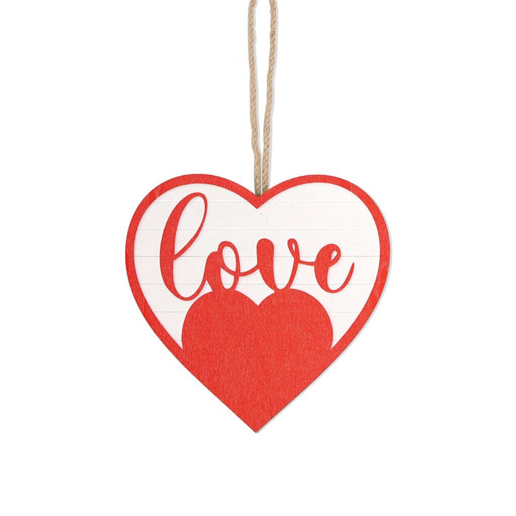 Подвеска в форме сердца из дерева, украшение на День святого Валентина, подвесной знак «Любовь», подвеска для свадебного украшения