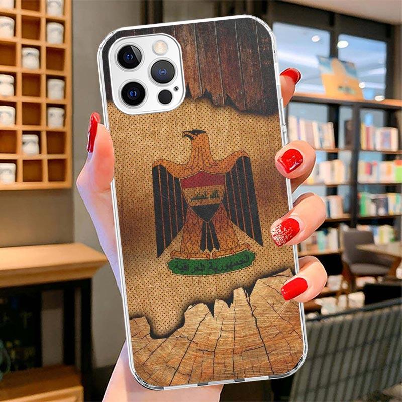 Iraqi Iraq National Flag Cover Phone Case For iPhone 16 17 Air 15 14 Pro Max 16E Phone Case 13 Mini 12 11 7 SE 8 Print Pattern F