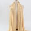 Women's Solid Color Pearl Chiffon Bubble Scarf, Long Silk Headscarf, 70x180cm, Middle Eastern Style