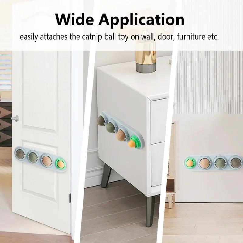 Игрушки с кошачьей мятой 4 в 1 - Забавные лизательные шарики-лакомства для кошек, игрушка для котят для игр и жевания, для чистки зубов, способствует пищеварению, товары для питомцев