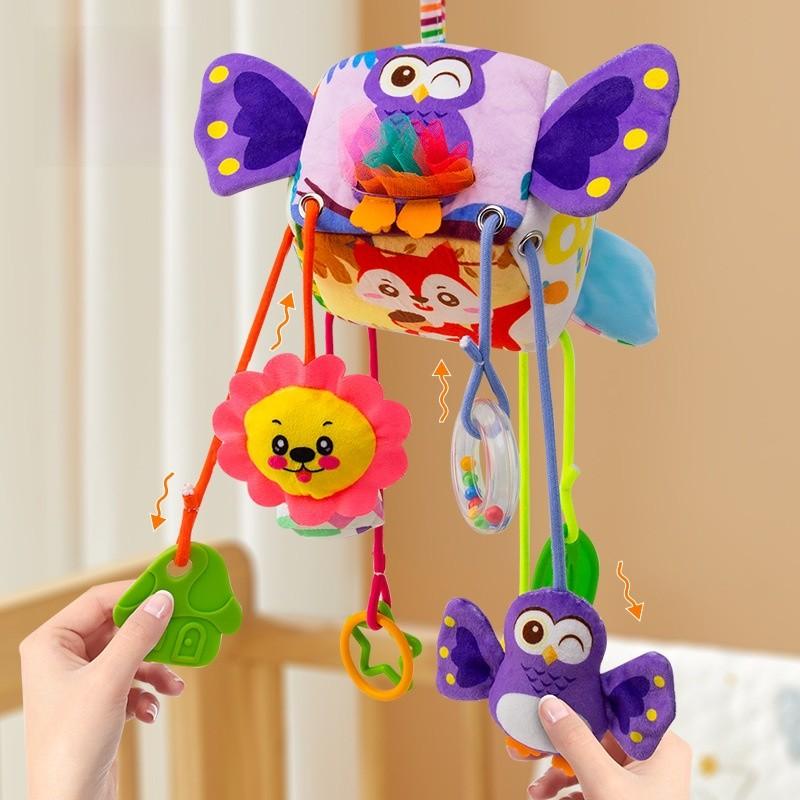 Plush Baby Grab Toy With Rope For Toddler Hand Exercise And Sensory Play
