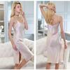 100% Mulberry Silk Women Summer Chemise Sleepwear Sexy Nightdress Solid Color Midi Sling Dress Spaghetti Strap Satin Nightgown