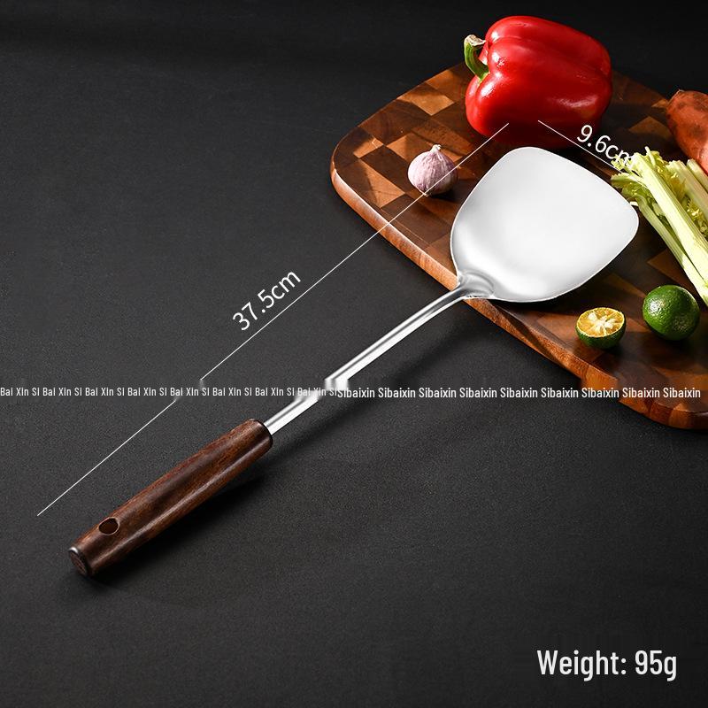 Набор перфорированной лопатки и половника из нержавеющей стали 304 с деревянной ручкой - Кухонные принадлежности, устойчивые к высоким температурам