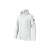Anta Plain Logo Print Zip-Up Hooded Jacket Men Jackets White 152237608-1