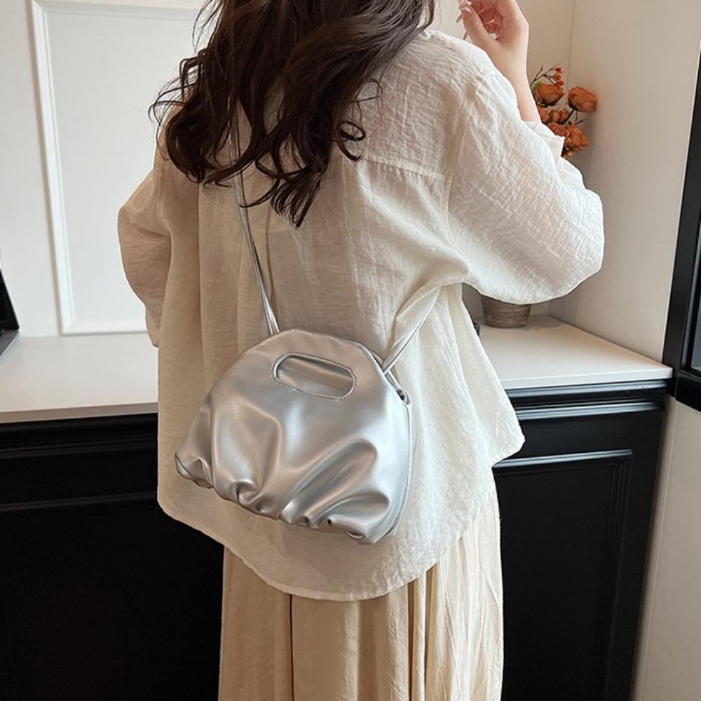 Корейский стиль Облако Сумка Сумка через плечо Пельмени Сумка-тоут Простая плиссированная женская сумка