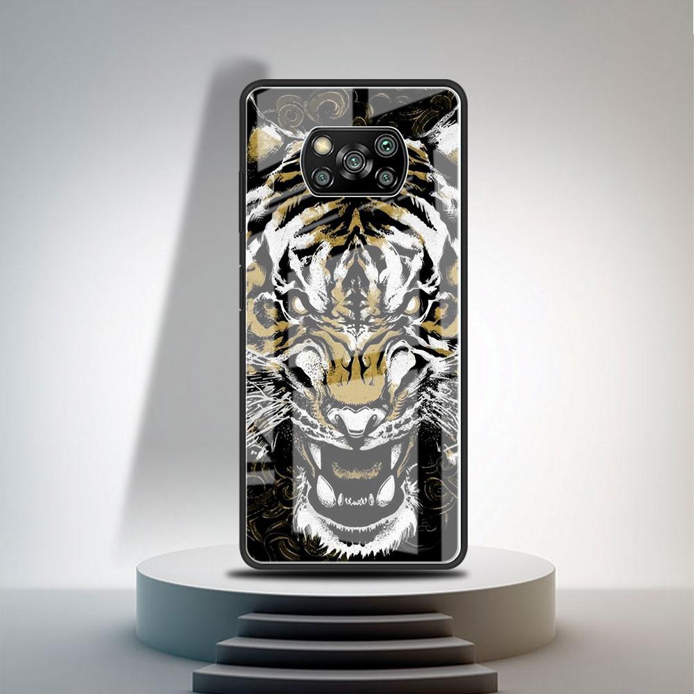 Стеклянный чехол для Xiaomi Poco X3 NFC 11 Lite 11T F3 M3 для Redmi Note 11 10 9 8 Pro 10S 9S 9A 9C, чехол для телефона Лев Волк