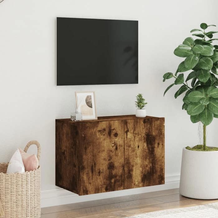 VidaXL Meuble TV mural chêne fumé 60x30x41 cm 836946