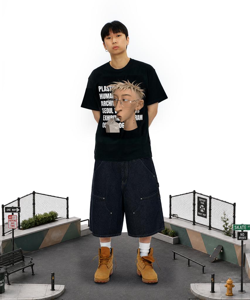 LAUGHER Plastic Human T-Shirt - Black