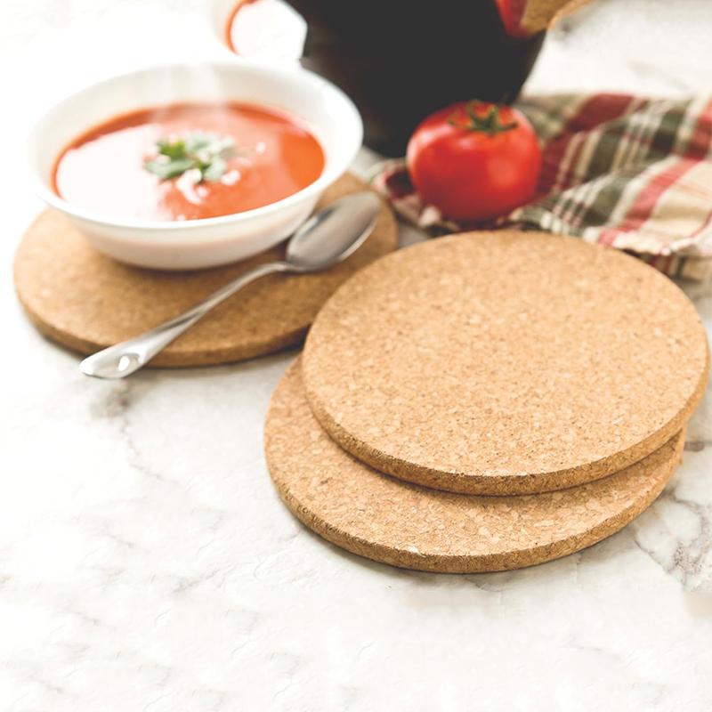 10PCS Cork Coaster for Drink, 90mm/3.54inch Round Absorbent Reusable Cork Mats Blank Coasters for Wine Glass Cup Mug DIY Crafts