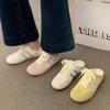 Baotou Slippers Women's Summer Wear New Half-drag White Shoes and One Pedal Casual Shoes