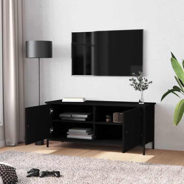 VidaXL TV Stand with Doors Black 102x35x45 Cm Engineered Wood 826290