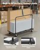 Drywall Cart Dolly, 816 kg Load Capacity, Steel Panel Truck Cart with 12.5 mm Swivel Casters, Lumber Drywall Dolly with Tie-Down Strap & 2 Side