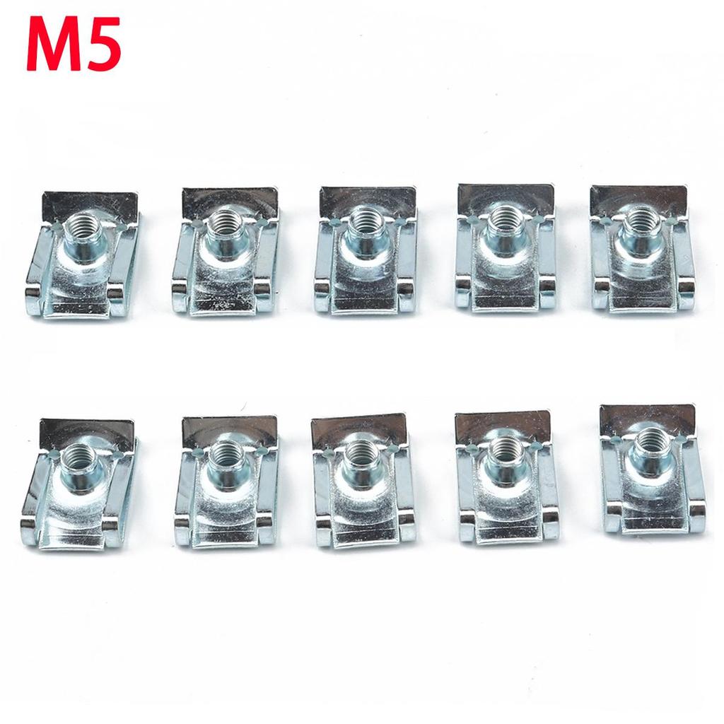 10Pcs M4/M5/M6/M8 65 Manganese Steel Clip Nut/reed U Nuts Speed Clip Fastener Assorted Kits Steel Clip Nut For Motorcycle Car