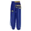 Girls Elegant Belly Dance Pants Sequin Embellished Chiffon Fabric Elastic Waist Beaded Tassels Performance Wear