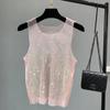 Goddess Diamond Rhinestone Mesh Sleeveless Bling Vest